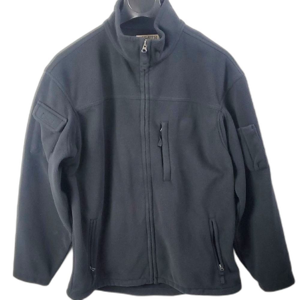 Duluth Trading Co. Jacket Men's Large Black Shoreman Fleece Full Zip Windproof